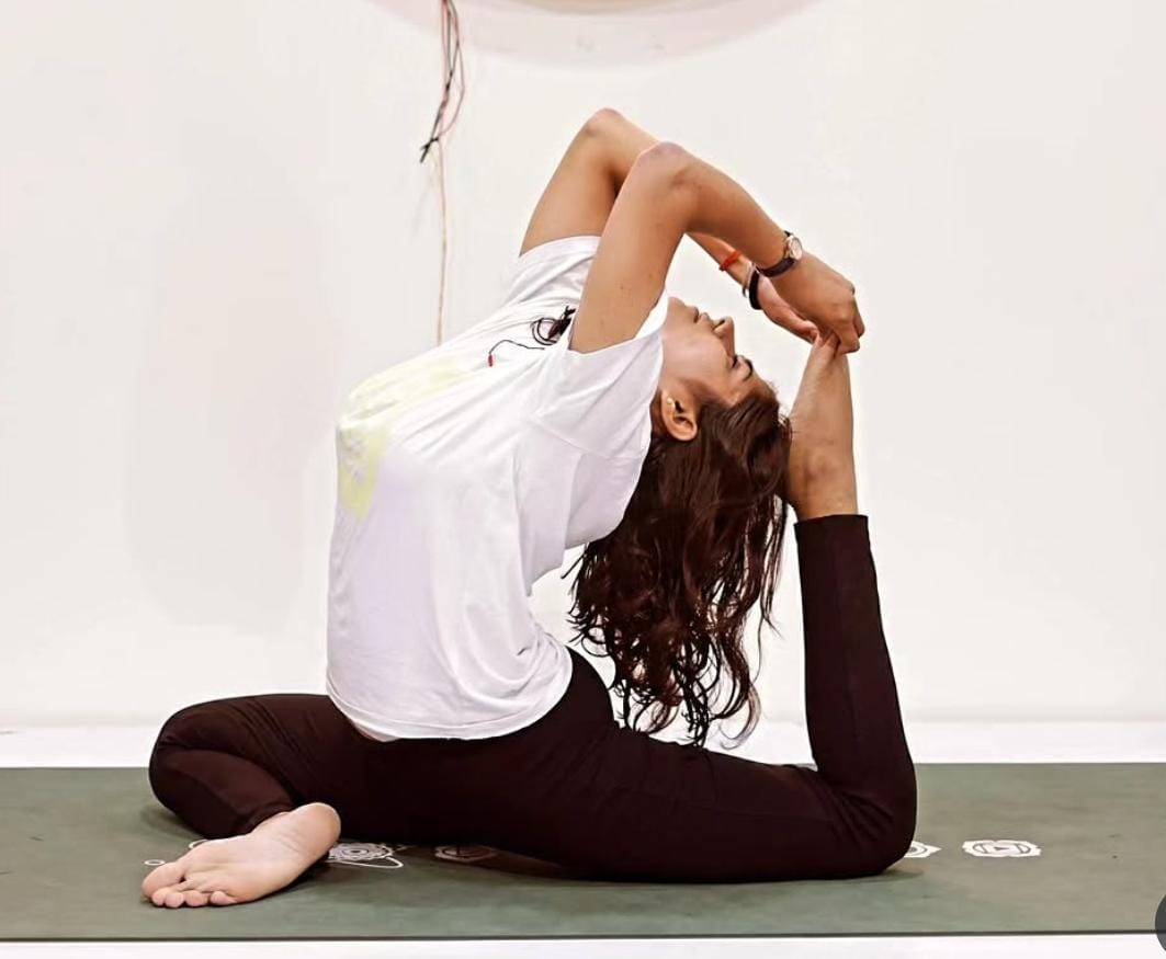 Relaxing yoga moment